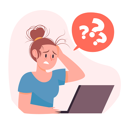 女性が頭を抱えているイラスト3