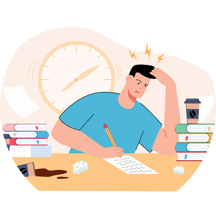 女性が頭を抱えているイラスト4